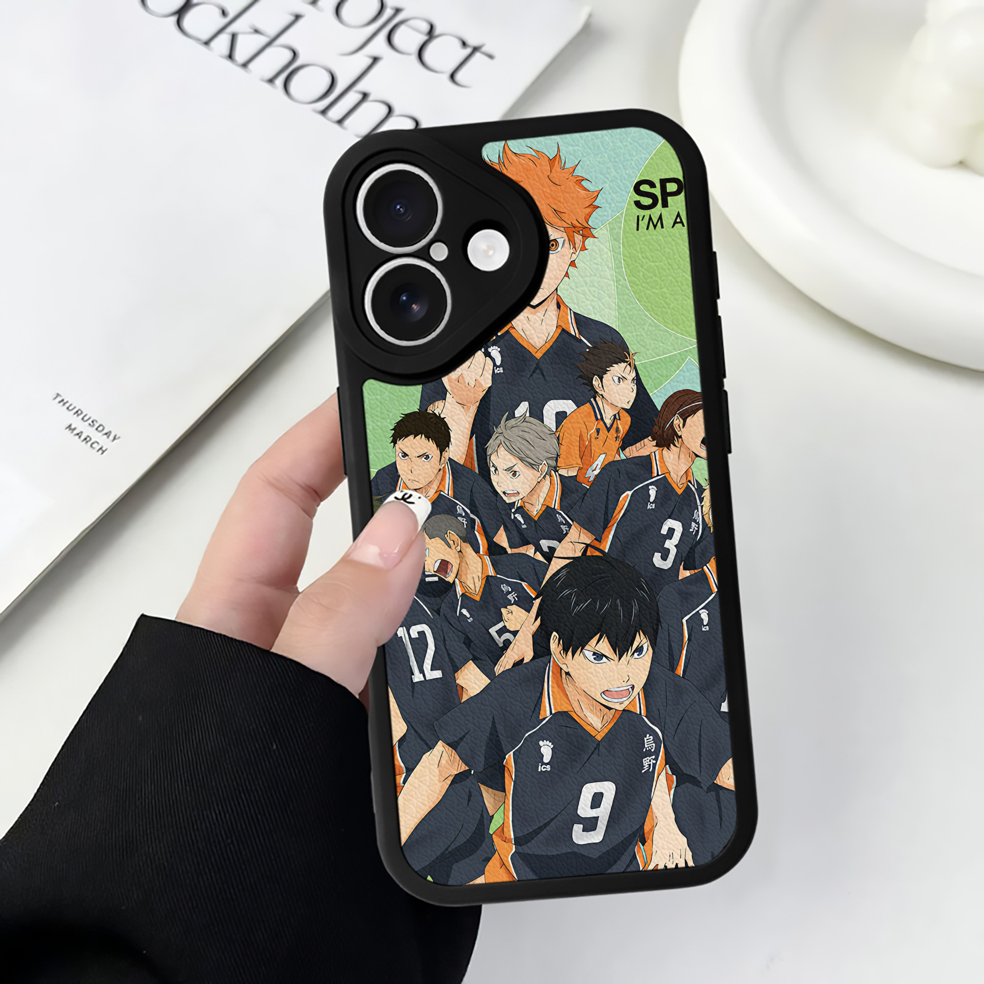 （画像用） ハイキュー!! Haikyu!! 【iPhone 16シリーズ対応】シリコンスマホケース（レザー調） 材質：シリコン